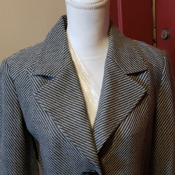 Talbots Ladies Black/Gray Stripe Jacket Size 12 - Picture 4 of 16
